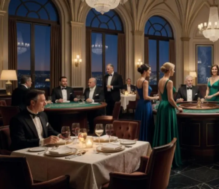 Ekskluzywna atmosfera wieczoru kasynowego w restauracji Wonderstar s. r. o.