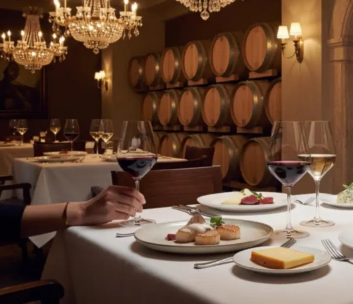 Sommelier prezentujący kieliszki wina w eleganckim wnętrzu restauracji